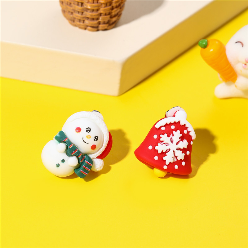 Cute Christmas Hat Resin Kidu0027S Ear clips 1 Pair
