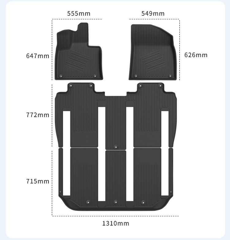 Car Floor Mats Full TPE For Zeekr 009 22-24/Volvo EM90 25