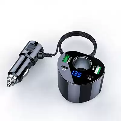 Car Charger Super Fast Charging High-Power Cross-Border Cigarette Lighter Mobile Phone Fast Charging One-To-Two Car Charger Adapter (Mobil şarj cihazları) - opp-bag-70cm-cable-for-one-cup-of-charging-super-fast-charging-pd