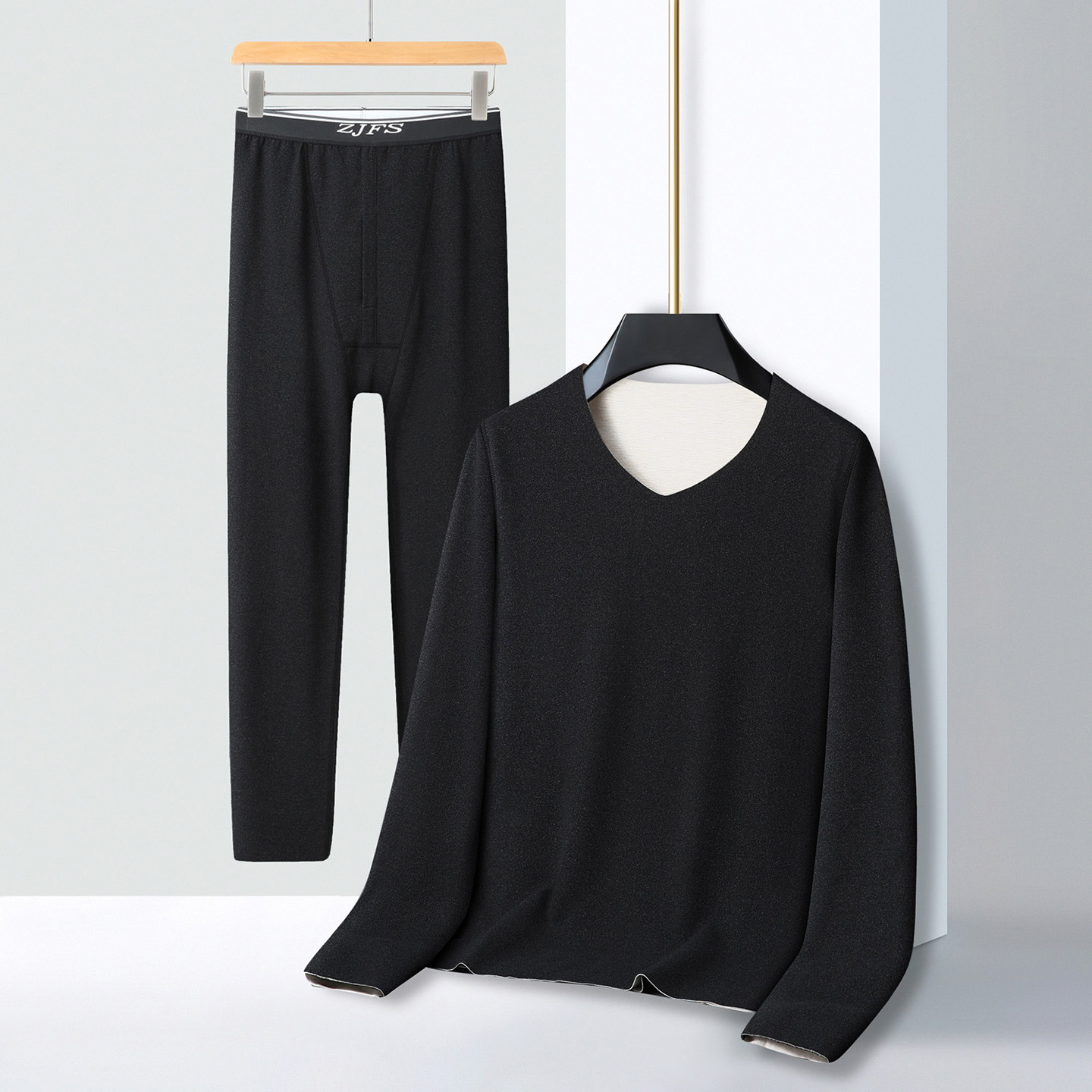 2025 Autumn and Winter New Seamless Thermal Underwear Men's Plus Size Brushed Base Layer Set