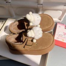 松糕厚底雪地靴2025新款冬季圆头可爱女鞋一脚蹬加绒加厚勃肯鞋女