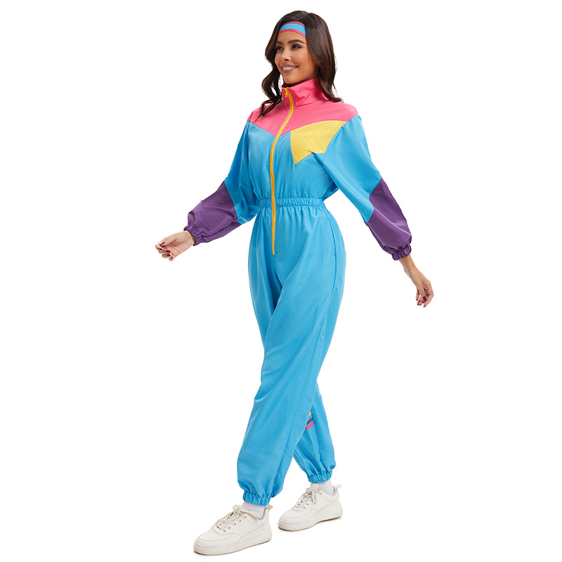 Halloween etapa europea y americana de los años 80 y 90 ropa deportiva retro vitalidad danza deportes aeróbicos traje de esquí