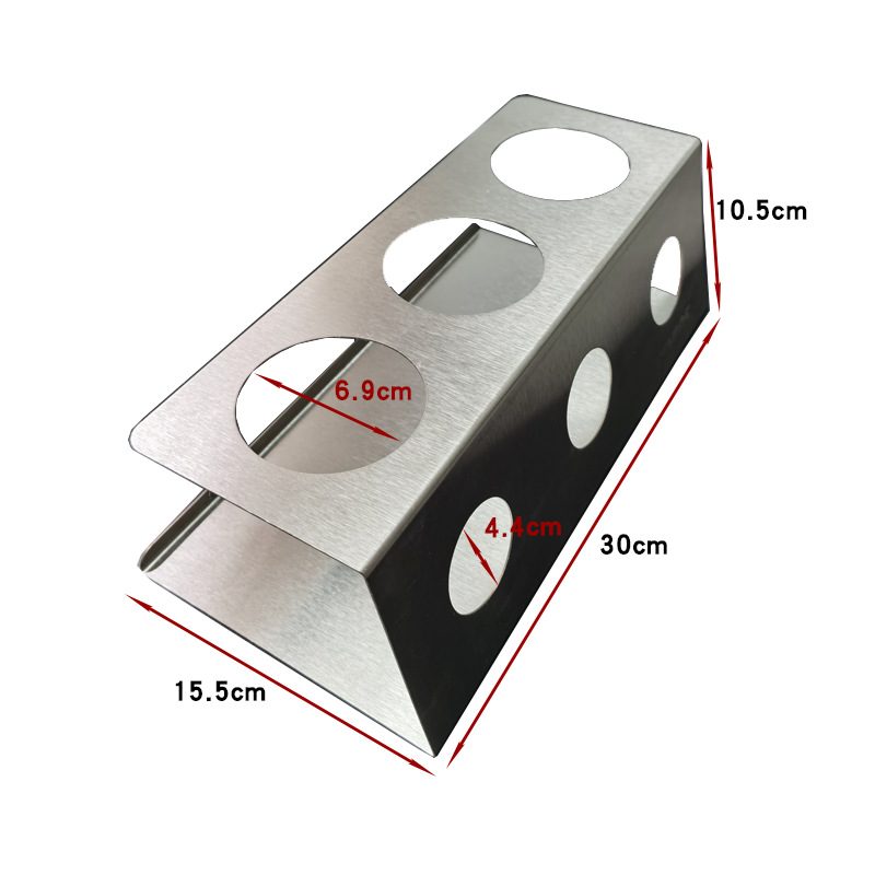Estante de drenaje de botella de soda de acero inoxidable transfronterizo 2 agujeros 3 agujeros botella de agua de secado portavasos con almohadilla de silicona estante de drenaje