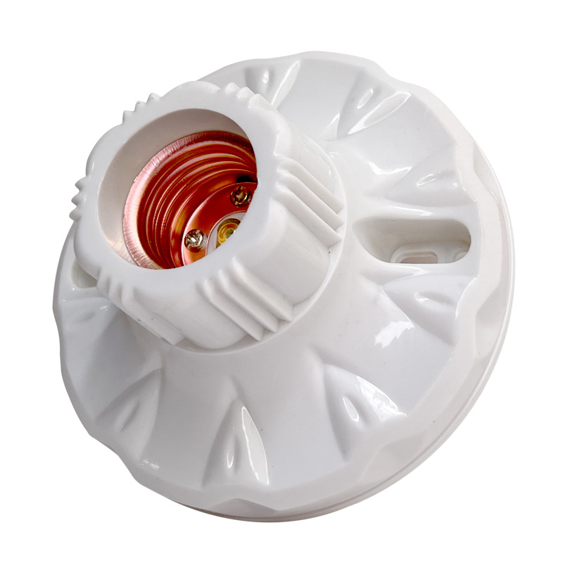 Directo de fábrica E27 soporte de la lámpara tornillo plástico resistente a la presión soporte de la lámpara plana titular de la lámpara de techo engrosada de plástico ingeniería al por mayor