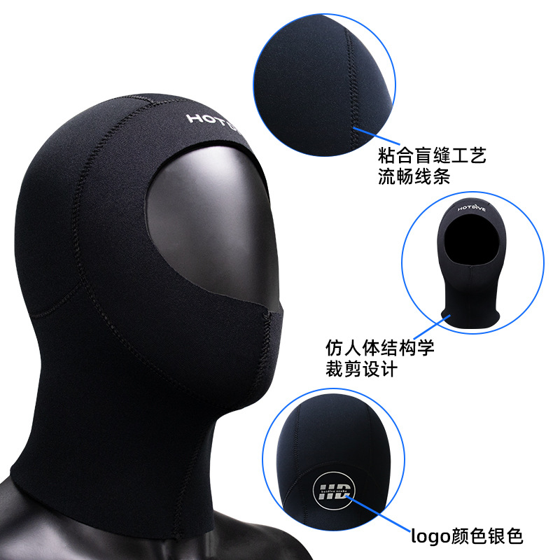 HOTDIVE buceo cabeza cubierta hombres y mujeres 3MM snorkeling caliente protección del oído cabeza protección solar gorro de natación cubierta de la cabeza de buceo a prueba de frío