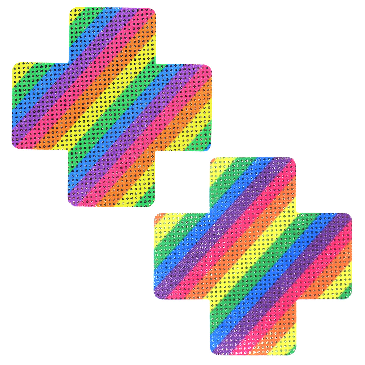 큰 십자가, 직선 및 얇은 줄무늬 무지개 물방울 무늬