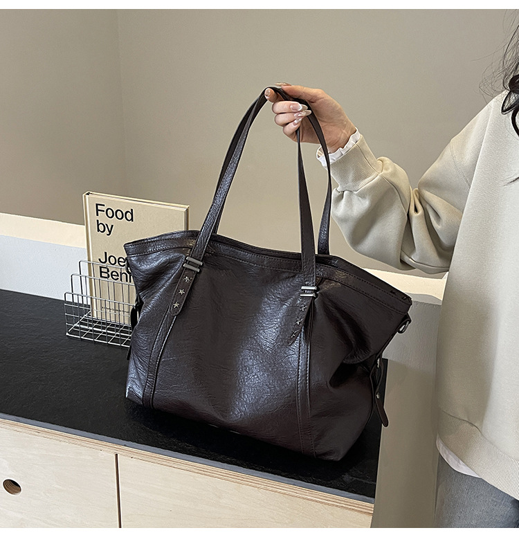 Cross-border large-capacity tote bag for women 2024 New style fashionable single-shoulder bag, retro simple casual crossbody bag for women undefined