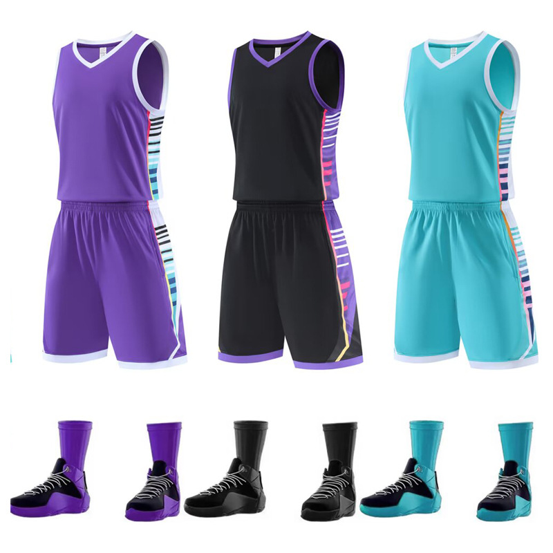 2025 new basketball uniform children's adult sports suit school team game training uniform breathable quarterpants basketball shirt