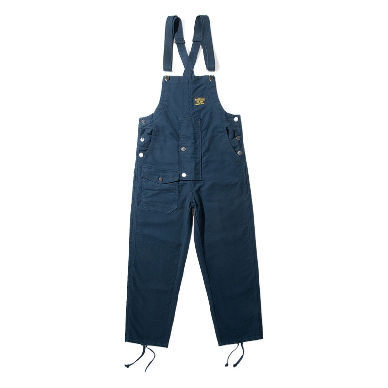 OKONKWO Navy pantalones de cubierta monos pantalones de trabajador Moleskin pareja ameikaji mono