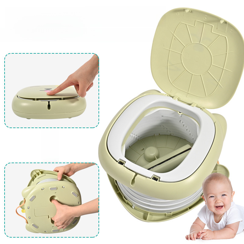 New cartoon-style foldable children's outdoor camping travel portable toilet multi-functional car-mounted toilet