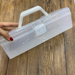 Portable transparent tote organizer for calligraphy brushes, convenient thickened stationery tool box, calligraphy storage box