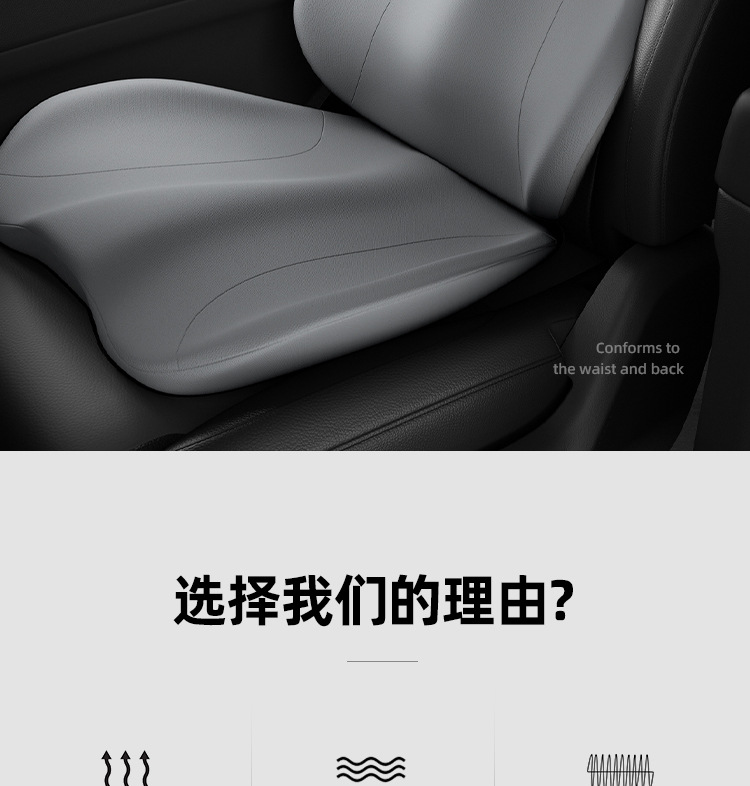 Car Headrest Memory Foam Lumbar Support Neck Pillow Ergonomic Car Seat Cushion Seat Backrest Waist Protector