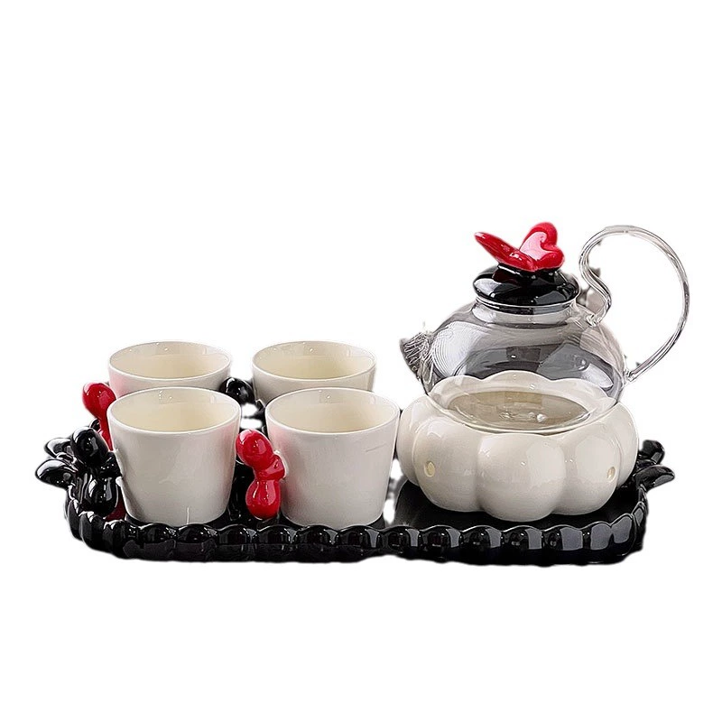 Flavored tea, teapot, sophisticated set, afternoon tea, fruit tea