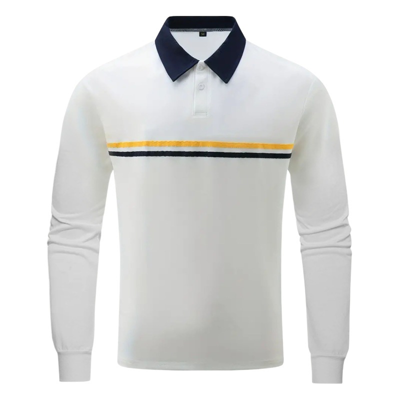 Europa y América ins transfronteriza 2023 primavera y otoño venta rápida Amazon Polo Botón de manga larga camisa de polo deportivo de los hombres