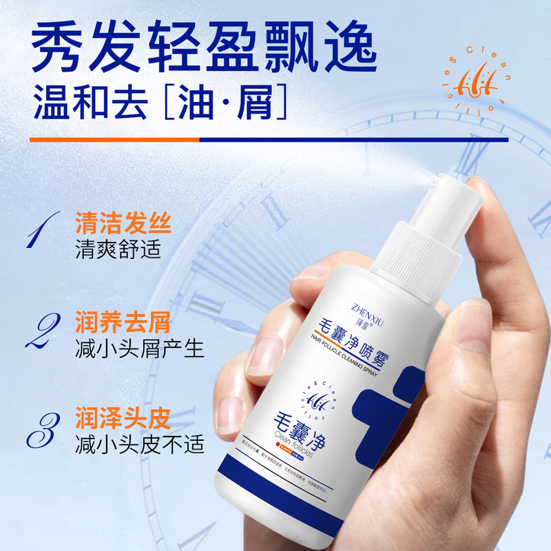 臻羞毛囊净喷雾润护发喷雾防断发受损干枯柔顺保湿免洗喷雾批发|undefined