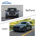 适用于奥迪Q7款老款改新款2016-2019升级23款前杠总成大灯后杠口