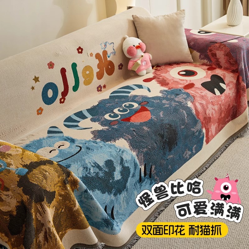 Toalla de tela para sofá de dibujos animados 2025 nueva cubierta de funda de cojín antideslizante manta universal de una pieza universal con todo incluido