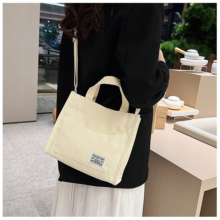 257g Weight Polyester Lining Material Sewing Thread Fashion Element Zipper Closure Type Single Shoulder Strap, Top Handle Strap Type Square Bag Bags Type Casual Occasion Canvas Material Solid Color Pattern All Seasons Season Women's Gender Streetwear Style Square Shape Women's Canvas Solid Color Streetwear Sewing Thread Square Zipper Square Bag 20