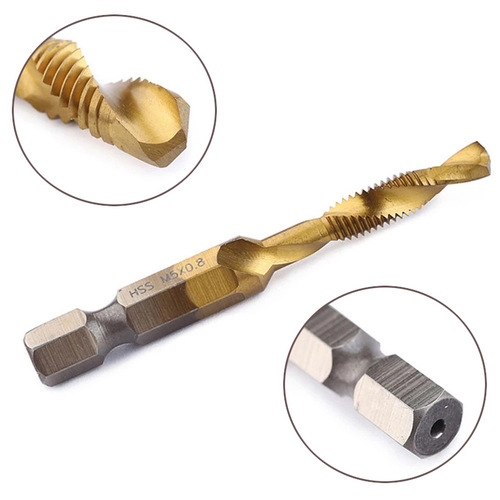 Machine spiral tap hand electric drill drilling integrated drill bit set tool wholesale cross-border hexagonal handle composite tap