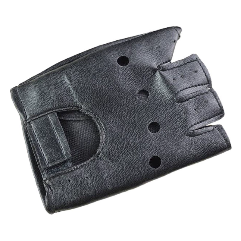 Мужские кожаные перчатки в стиле хип-хоп с половиной пальца, перчатки для ночного клуба, танцев на пилоне, перчатки без заклепок, танцевальное представление в звездном стиле, танцевальное представление