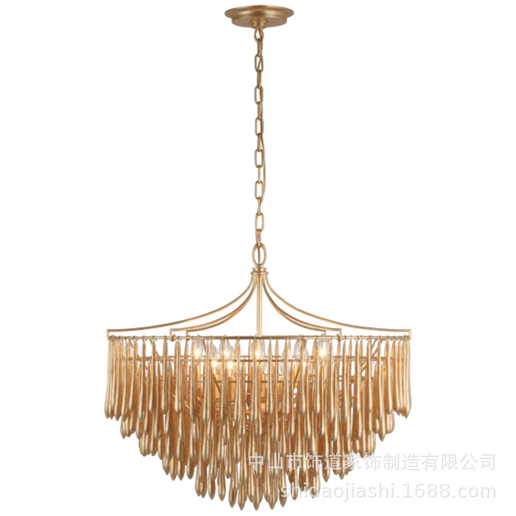 Customized All-Copper Personalized Simple Chandelier Hotel Lobby Sales Center Banquet Hall Club Lobby Living Room Exhibition Hall