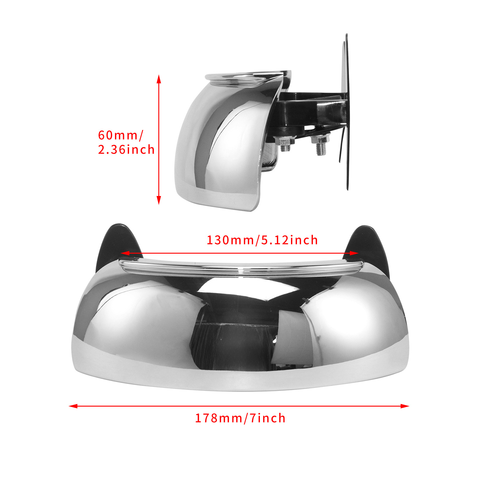 Motorcycle Street Sports Car Windshield Wide-Angle Panoramic Rearview Mirror Auxiliary Mirror Blind Spot Mirror 180-Degree Reflector