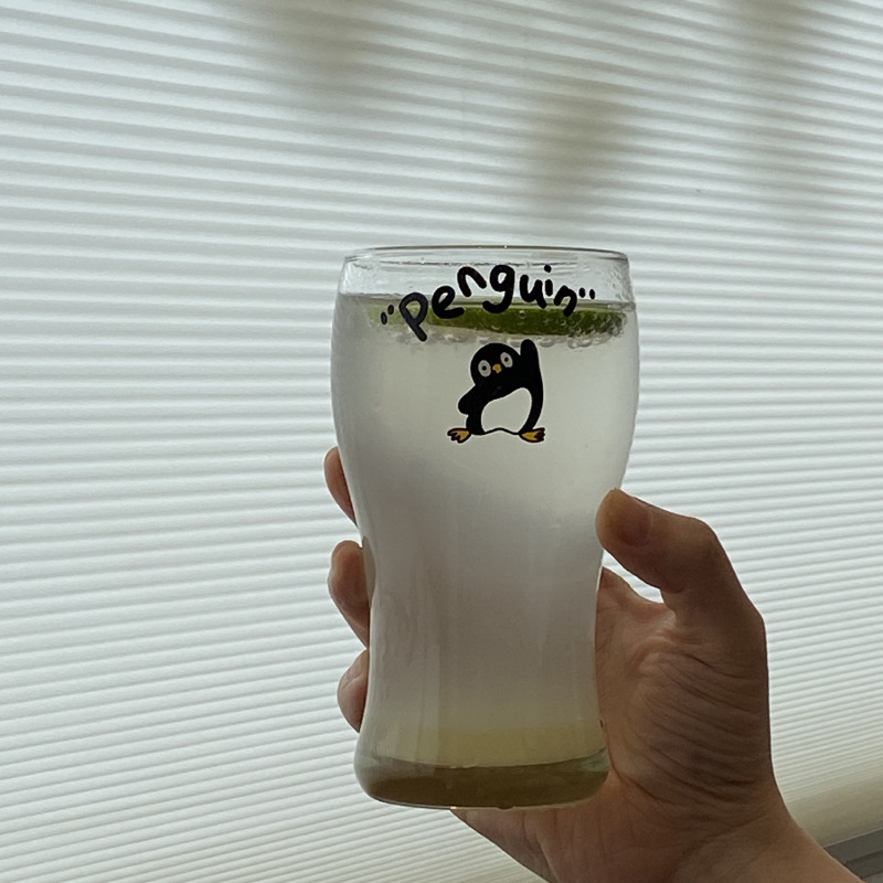 忙しい自家製かわいいペンギンジュースカップ夏insレトロなビールマグ大容量コールドカップ|undefined