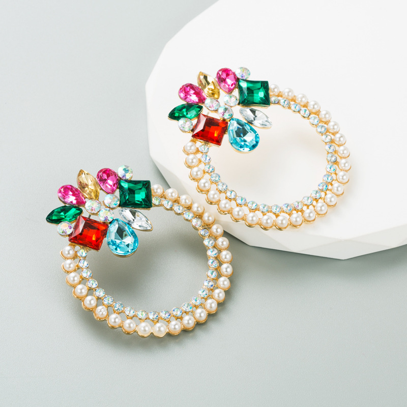 Fashion Geometric Alloy Inlay Rhinestones Womenu0027S Ear Studs 1 Pair