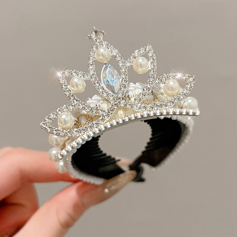 Cabecera de la corona para niños con bola de cola de caballo cabeza de botón de cola de caballo para niñas cumpleaños festivos artefactos de pelo de Navidad adornamientos de pelo