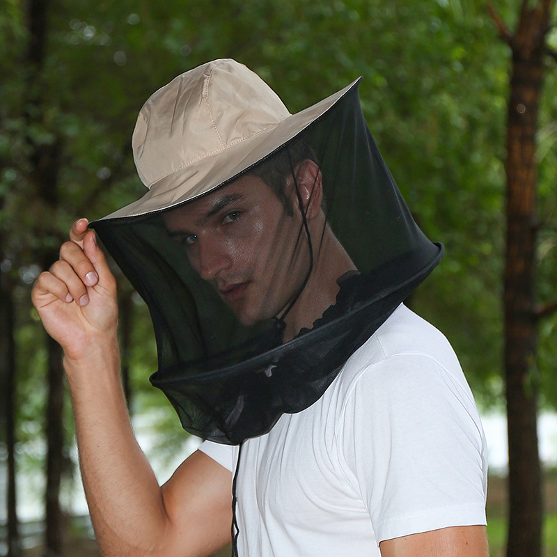 Anti-mosquito sunscreen shawl hat sunshade beekeeping hat summer fishing fisherman hat windproof mask for men and women