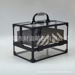 透明化粧箱アルミ合金大容量化粧品手持ち式収納ボックスシンプル収納箱ネイルツールボックス