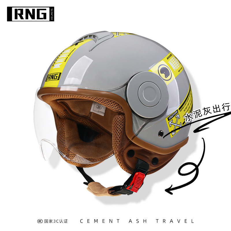 RNG nuevo estándar nacional 3C certificado motocicleta casco retro motocicleta casco 3/4 casco de los hombres y mujeres casco de coche eléctrico