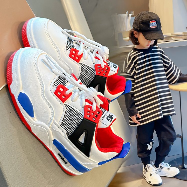 Sport 2023 Herbst Neue Koreanische Ausgabe kinder Laufschuhe Leder Modische Mittlere und Große Jungen_voghion.com