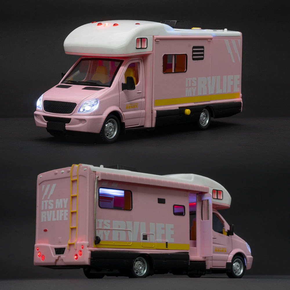 Cailixin aleación modelo de coche 1:32 camping RV sonido luz Tire hacia atrás coche de juguete música modelo decoración colección