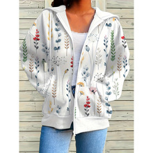 I 36240 Star print zip hooded women's sweatshirt ����ӡ����