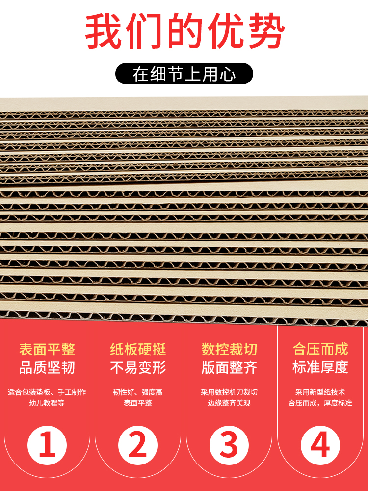 Tarjeta de cartón corrugado placa de papel de partición dura y gruesa DIY hecha a mano placa de cartón infantil modelo de cartón blanco caja de cartón personalizada