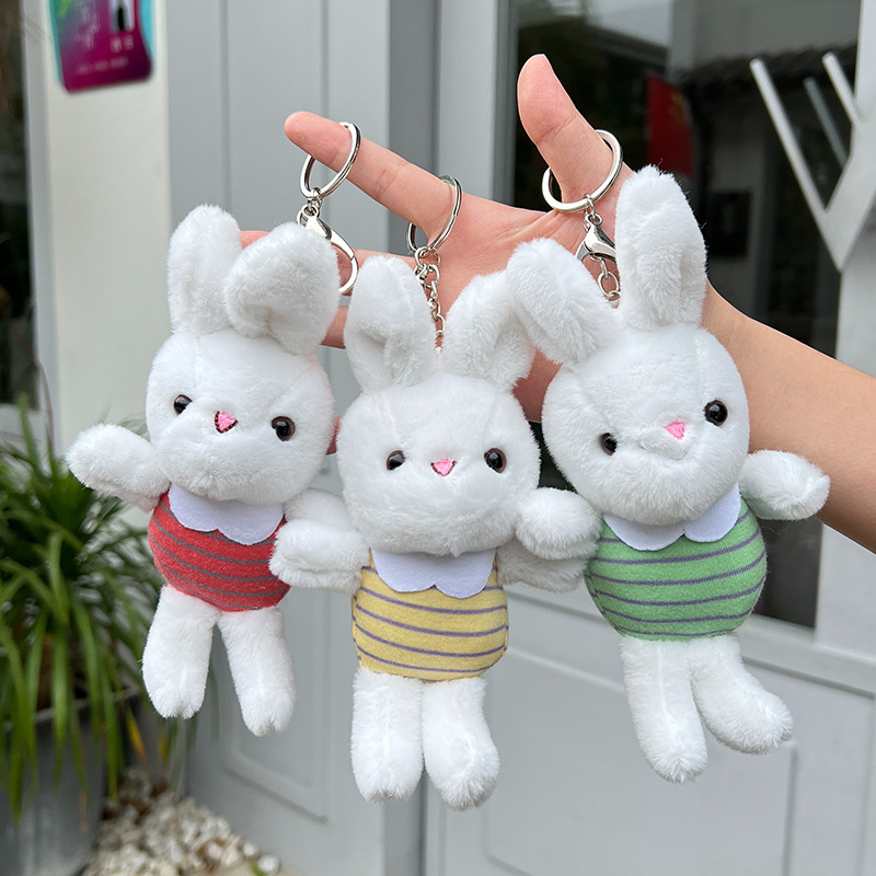 Cute rabbit pendant doll machine toy doll activity gift plush keychain bag pendant wholesale