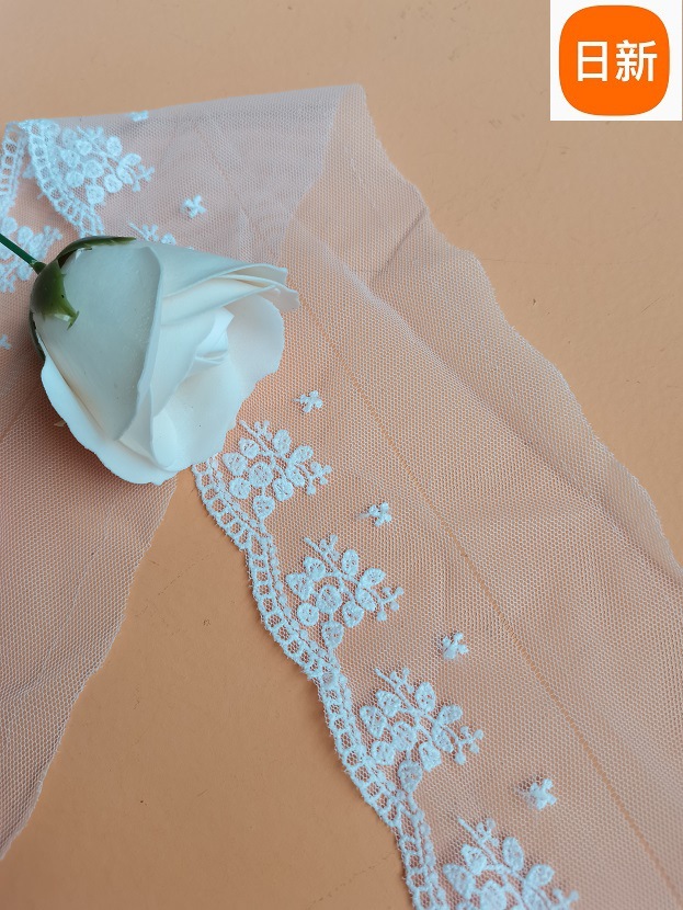 9CM宽服装辅料DIY  牛奶丝网布花边  水溶刺绣蕾丝花边  网纱花边