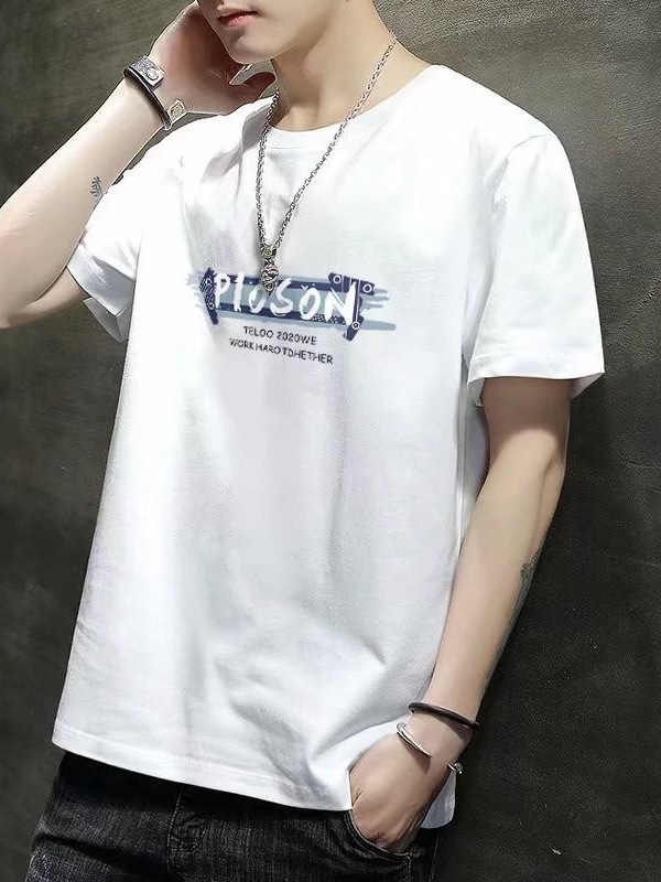 Moda 2024 marca de moda camiseta de manga corta marca de moda masculina suelta ins estilo de Hong Kong pareja ropa camiseta superior estampada de media manga