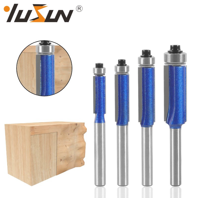 Профессиональный набор для обрезки Yusheng: 4 предмета, рукоятка 1/4, двусторонний прямой нож, фреза для деревообработки, электрический фрезерный инструмент для обрезки древесины