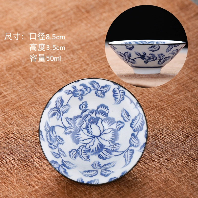 Retro blue and white ceramic tea set, tea cup, Birthday gift