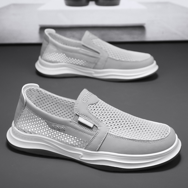 Zapatos de malla ventilados de verano para hombres zapatos de malla casuales de un pie para hombres zapatos de tela de malla
