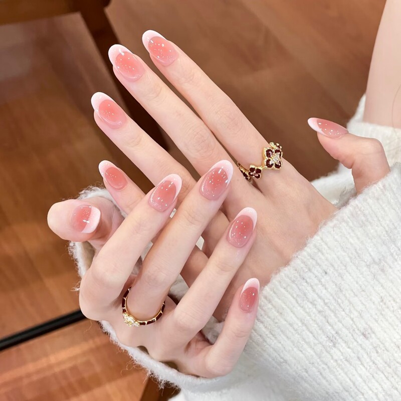 Yuanxi Pure Handmade Wearable Nails, Light Luxury Nude Color French Blush Style, Brightening Effect, Removable Wearable Nail Patches Wholesale Yuanxi Pure Handmade Wearable Nails, Light Luxury Nude Color French Blush Style, Brightening Effect, Removable Wearable Nail Patches Wholesale