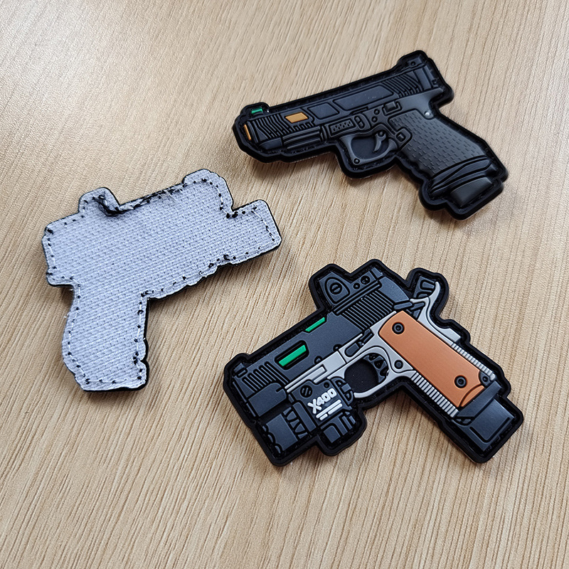 Pvc X400 sello de velcro de goma Q versión 3D cóncavo-convexo insignia con gancho superficie epoxi etiquetado ropa mochila Accesorios