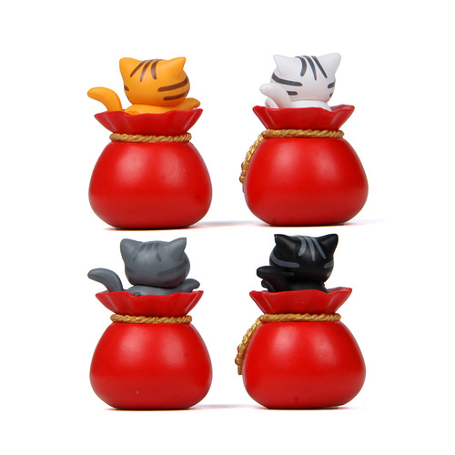 4 Creative Festive Money Bags Cartoon Cats Cute Cat DIY Figures Gardening Landscaping Dolls Doll Ornaments Decoration