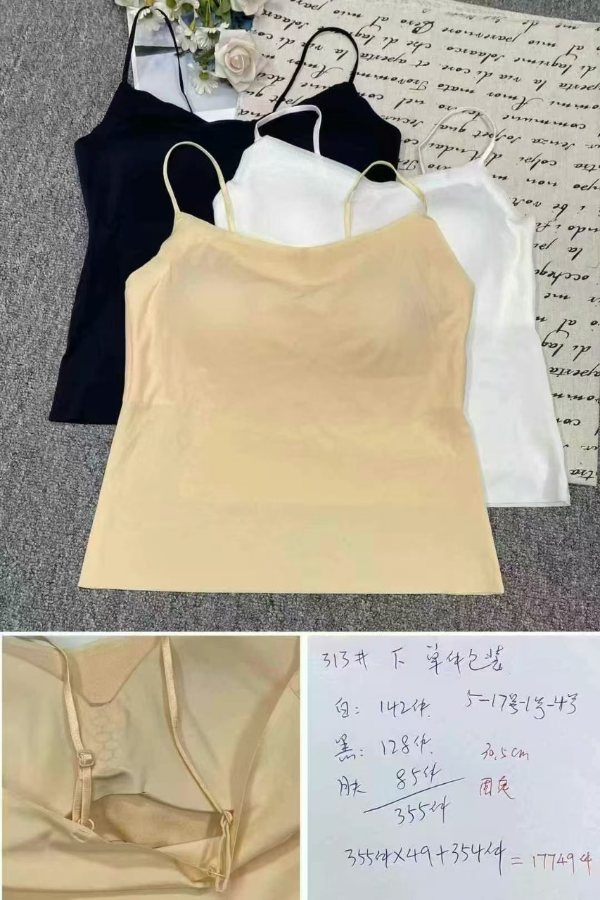 313 chaleco de hielo sin marcas para mujeres de verano delgado con cojín de pecho