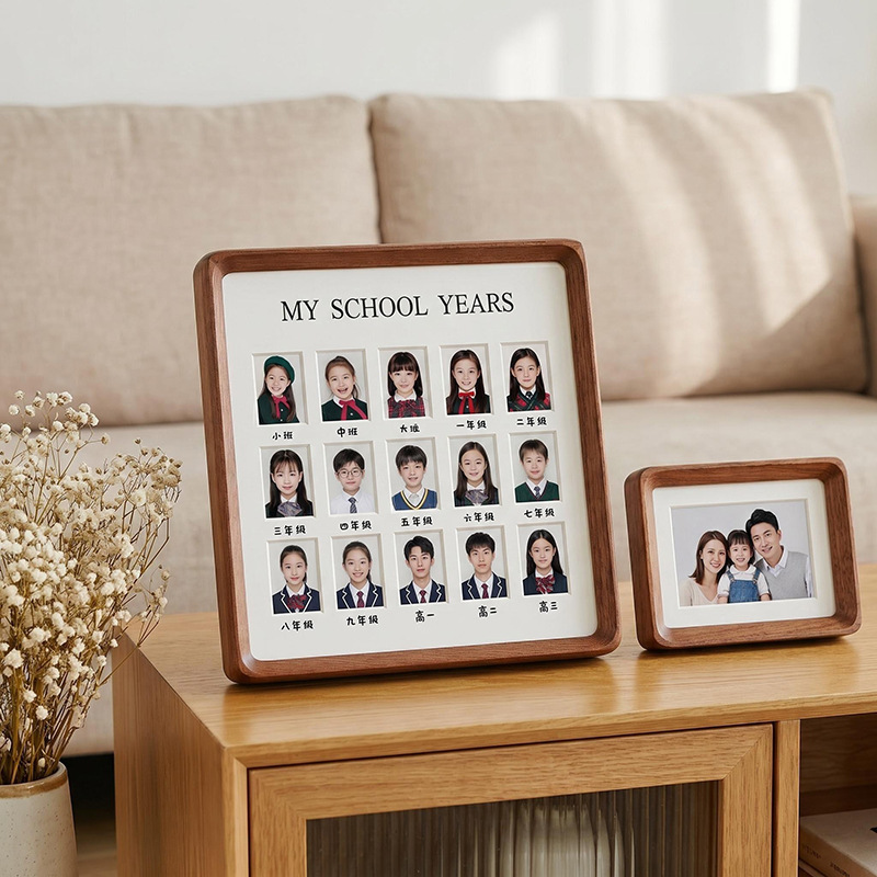 Growth commemorative photo frame for children's records 1.0inch 2inch Blank frame for ID photos DIY creative graduation photo solid wood frame Model G Growth commemorative photo frame for children's records 1.0inch 2inch Blank frame for ID photos DIY creative graduation photo solid wood frame Model G