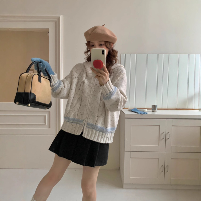 秋冬韩系穿搭针织开衫毛衣外套女2025新款时尚高级感保暖加厚上衣|undefined