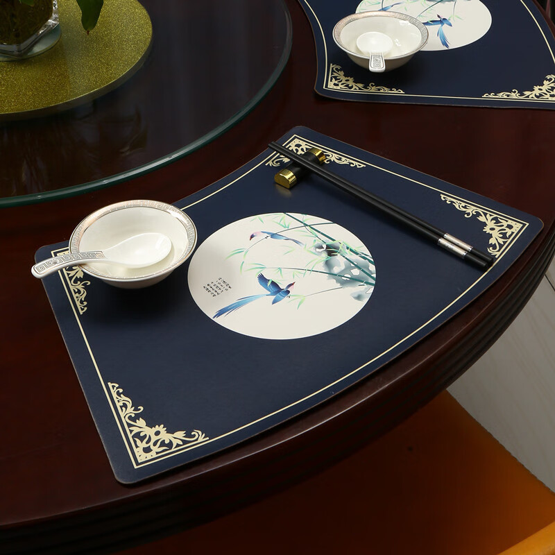 Chinese Style Table Hotel Round Table Fan Mat Commercial Dining Mat Dining Mat Table Mat Table Mat Light Luxury Table and Chair
