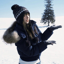 2025年冬南区藏青可脱卸毛领棉服外套女冬季新款短款羽绒棉服